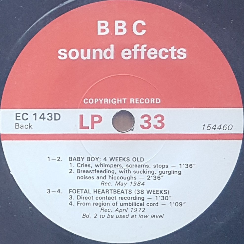 EC 143D Baby boy Not registered from the BBC records and Tapes library Label